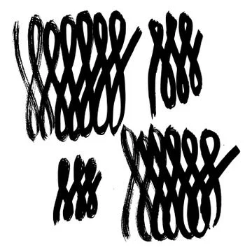 Vector hand-painted ink illustration with brush strokes Stock Illustration