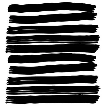 Vector hand-painted ink illustration with brush strokes Stock Illustration