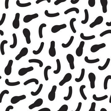 Vector hand-painted seamless pattern with abstract doodles lines Stock Illustration