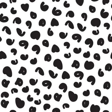 Vector hand-painted seamless pattern with cheetah, leopard dots, Stock Illustration
