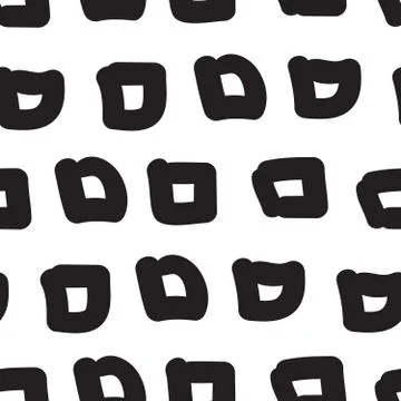 Vector hand-painted seamless pattern with square, doodle Stock Illustration