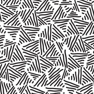 Vector hand-painted seamless pattern with triangle, lines, doodl Stock Illustration