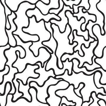 Vector hand-painted seamless pattern with puzzle, spot, doodle Stock Illustration