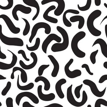 Vector hand-painted seamless pattern with abstract doodles lines Stock Illustration
