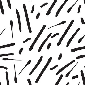 Vector hand-painted seamless pattern with abstract doodles lines Stock Illustration