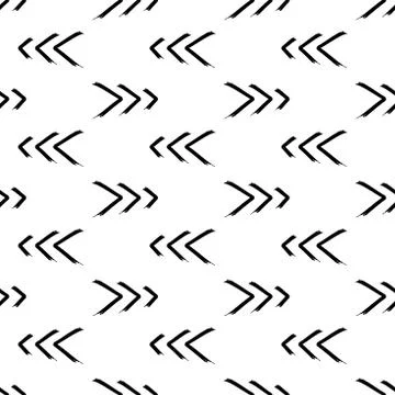 Vector hand-painted seamless pattern with ink arrows. Abstract background Stock Illustration
