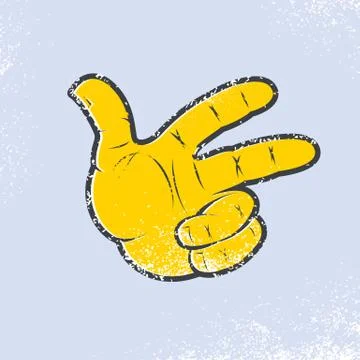 Vector hand print design. Graffiti style hand. Scissors symbol. Stock Illustration