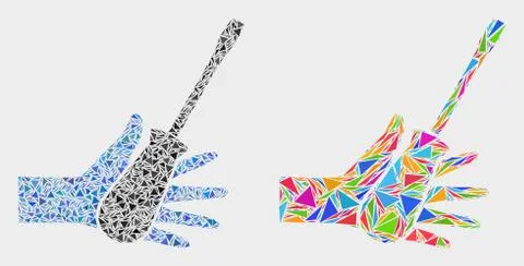 Vector Hand with Screwdriver Mosaic Icon of Triangle Elements 스톡 일러스트