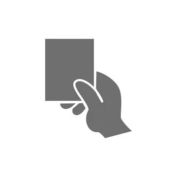 Vector hand showing card grey icon. Isolated on white background Stock Illustration