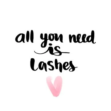 Vector Hand sketched Lashes quote. Fashion phrase. Stock Illustration