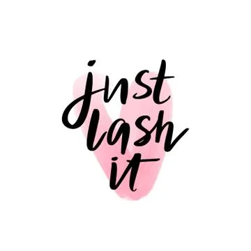 Vector Hand sketched Lashes quote. Fashion phrase. Illustrazione stock