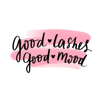 Vector Hand sketched Lashes quote. Fashion phrase. Stock Illustration