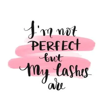 Vector Hand sketched Lashes quote. Fashion phrase. Stock Illustration