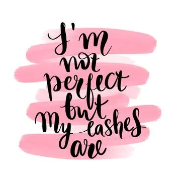 Vector Hand sketched Lashes quote. Fashion phrase. Stock Illustration