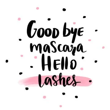 Vector Hand sketched Lashes quote. Fashion phrase. Stock Illustration