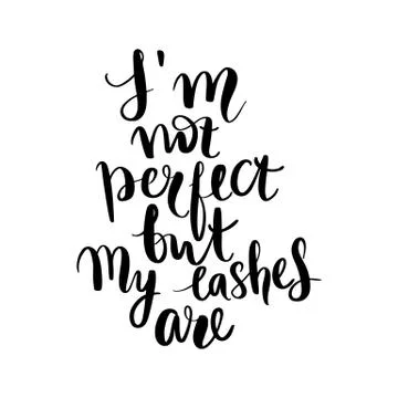 Vector Hand sketched Lashes quote. Fashion phrase. Stock Illustration