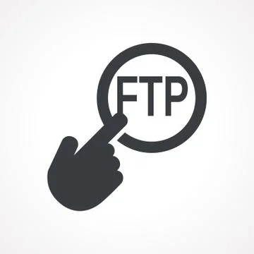 Vector hand with touching a button icon with word FTP Stock-Illustration