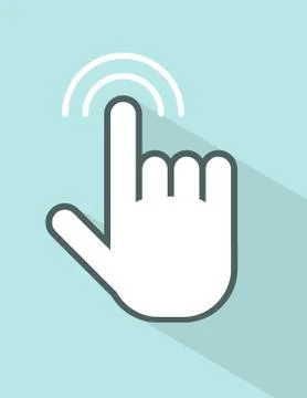 Vector hand touching screen Stock Illustration