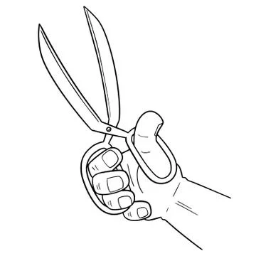 Vector of hand using scissors Stock Illustration