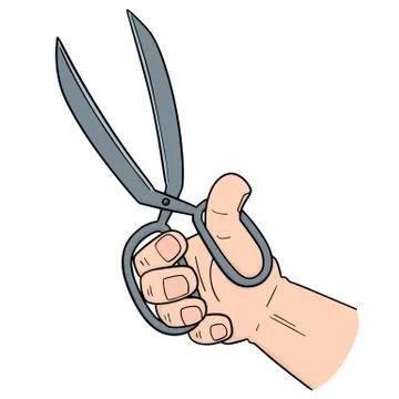 Vector of hand using scissors Stock Illustration