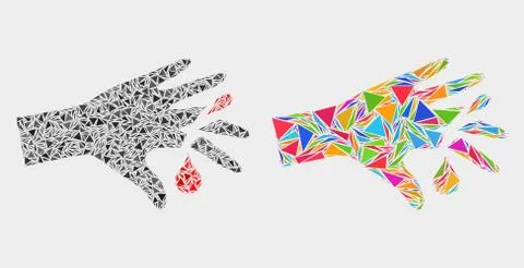 Vector Hand Wound Mosaic Icon of Triangle Elements Stock Illustration