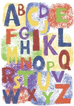 Vector hand-written lettering font , brush strokes   Alphabet. Stock Illustration