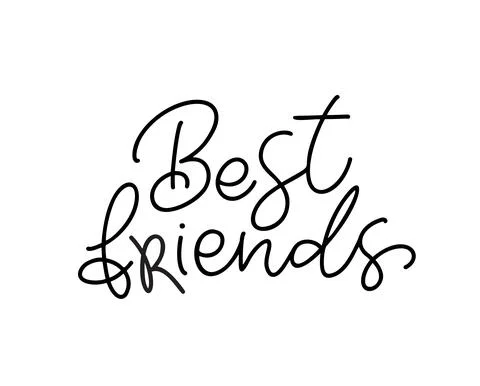 Vector hand written monoline lettering text Best friends. Quote for banner Stock Illustration