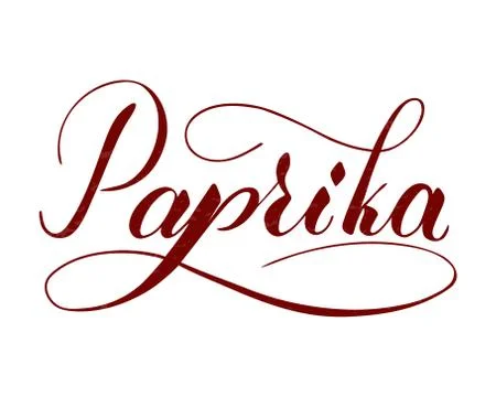 Vector hand written paprika text isolated on white background 스톡 일러스트