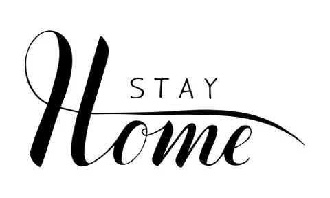 Vector hand written stay home text isolated on white background Stock Illustration