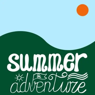 Vector hand written summer lettering Stock Illustration