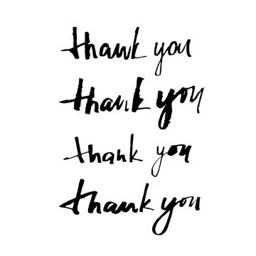 Vector: Hand written thank you lettering. Expressive calligrap Stock Illustration