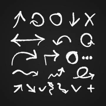 Vector handdrawn arrows Stock Illustration