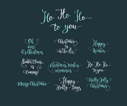 Vector handdrawn Christmas lettering Stock Illustration