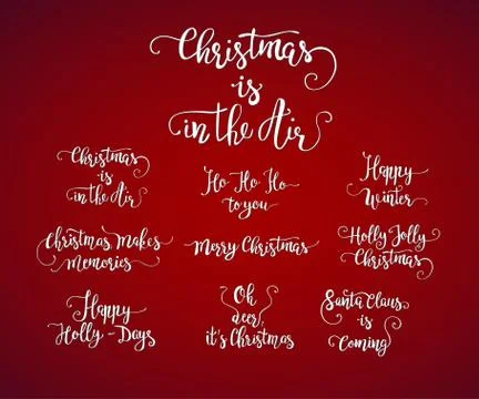 Vector handdrawn Christmas lettering Stock Illustration