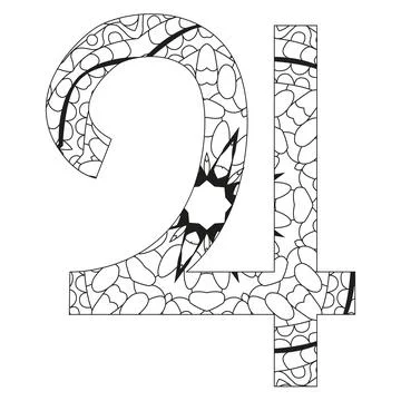 Vector handdrawn illustation of Jupiter sign for coloring イラスト素材