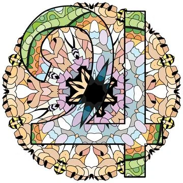 Vector handdrawn illustation with mandala of Jupiter sign for decoration Stock Illustration