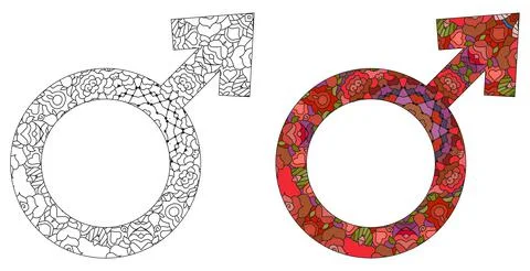 Vector handdrawn illustation of MARS sign. Horoscope signs, magic symbols, ic Stock Illustration