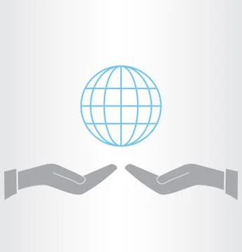 Vector hands and earth icon Illustrazione stock