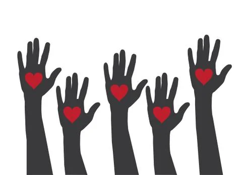 Vector hands hearts Stock Illustration
