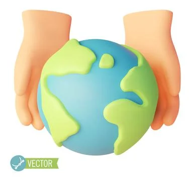 Vector hands holding Earth Stock Illustration