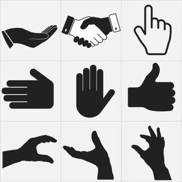 Vector hands icons Stock Illustration