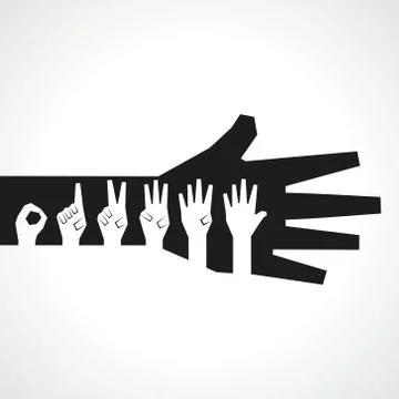 Vector hands make number zero to five with copy-space Stock Illustration