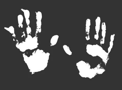 Vector hands print on dark background Stock Illustration