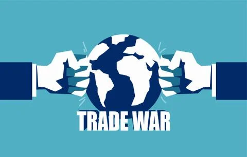 Vector hands squeezing planet in fight Stock Illustration