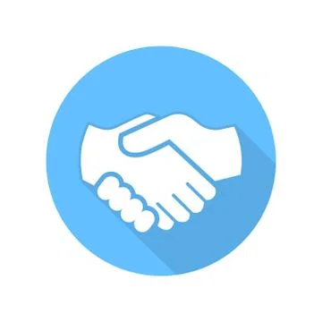 Vector of Handshake Icon on blue circle Stock Illustration