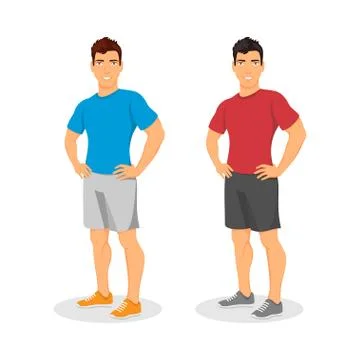 Vector handsome muscular young guy Stock Illustration