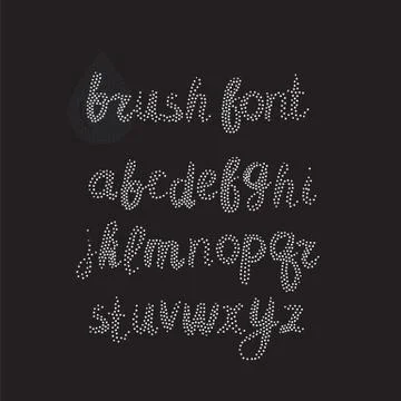 Vector handwritten brush alphabet on white background. Hand draw Stock Illustration