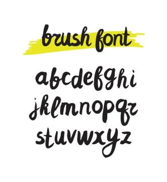 Vector handwritten brush alphabet on white background. Hand draw Stock Illustration