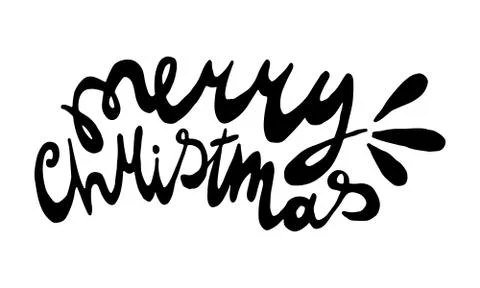 Vector handwritten christmas lettering Stock Illustration