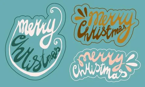 Vector handwritten christmas lettering Stock Illustration